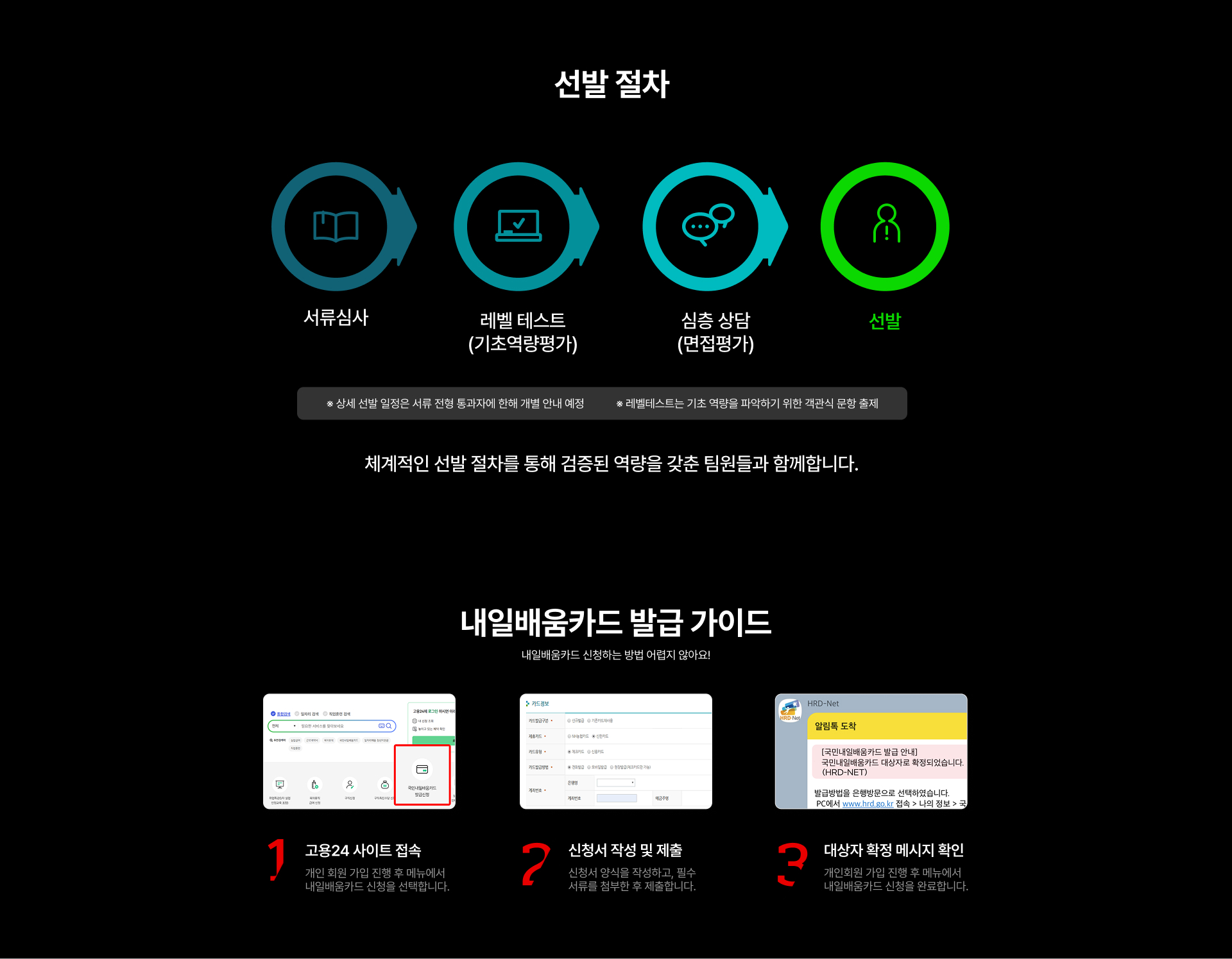 선발 절차 및 가이드